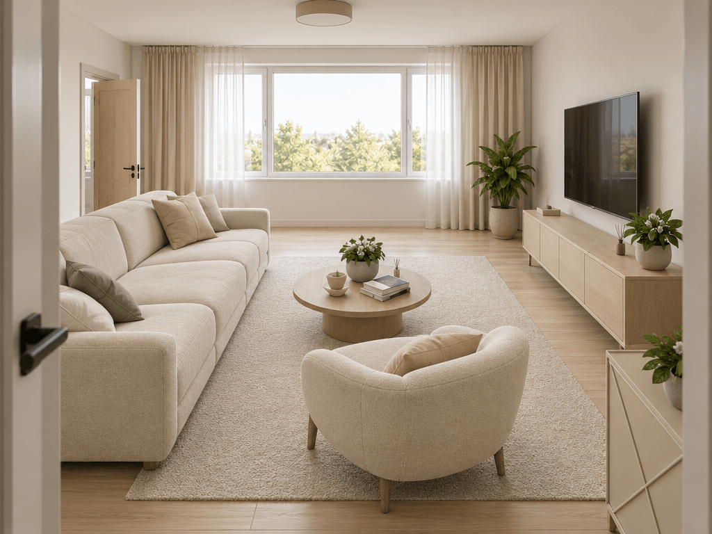 Interior design in Minimalism style — Living Room by GenRoom AI