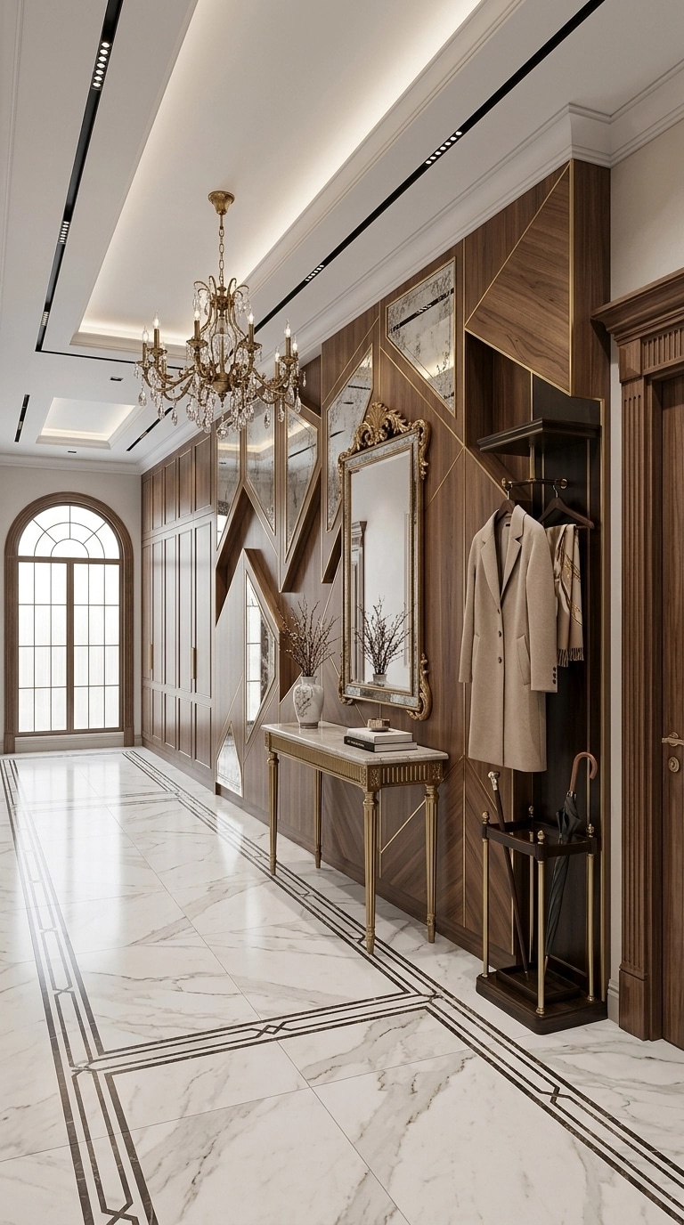 Hallway interior in Neoclassic style — photo by GenRoom AI