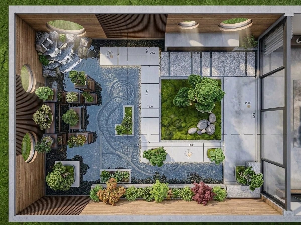 Design paysager en style Japanese Garden — Jardin par GenRoom AI