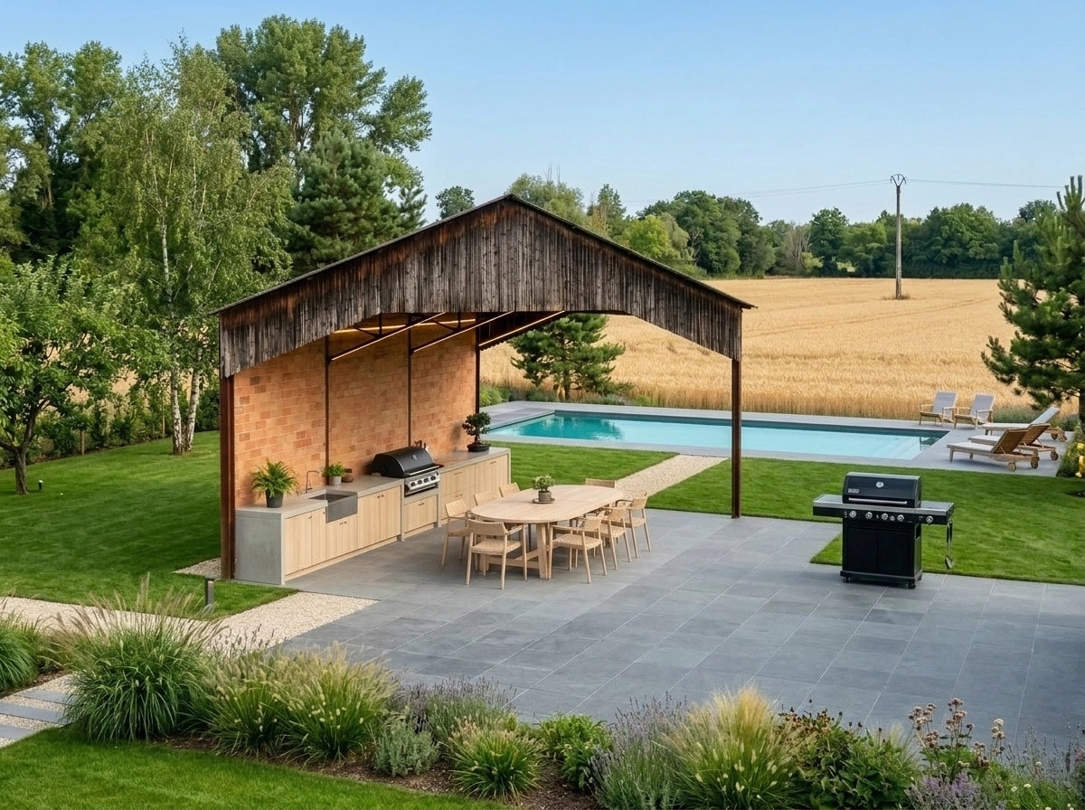 Landscape design in Scandinavian Garden style — Yard by GenRoom AI