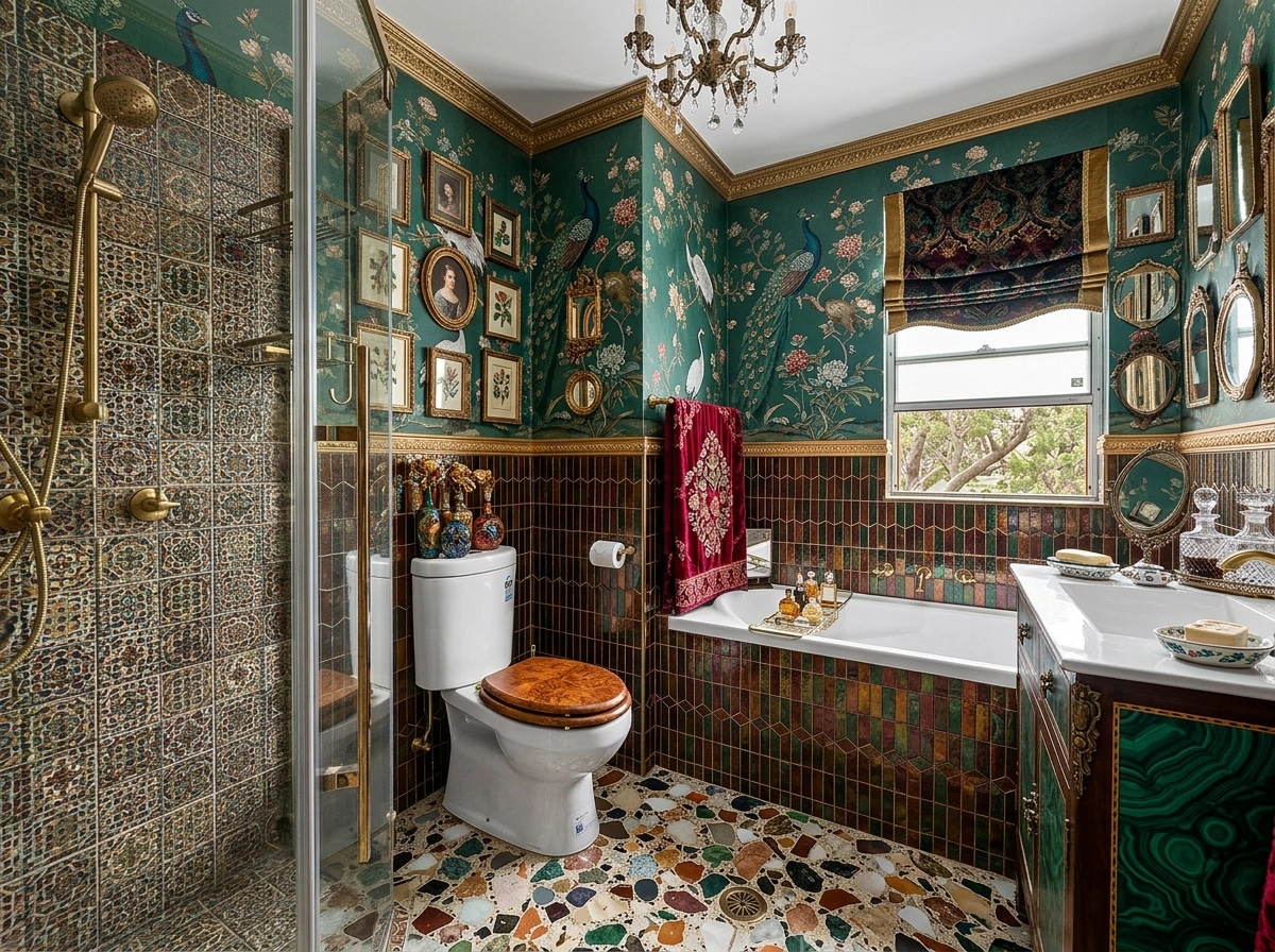Maximalist Bathroom design — interior photo by GenRoom AI
