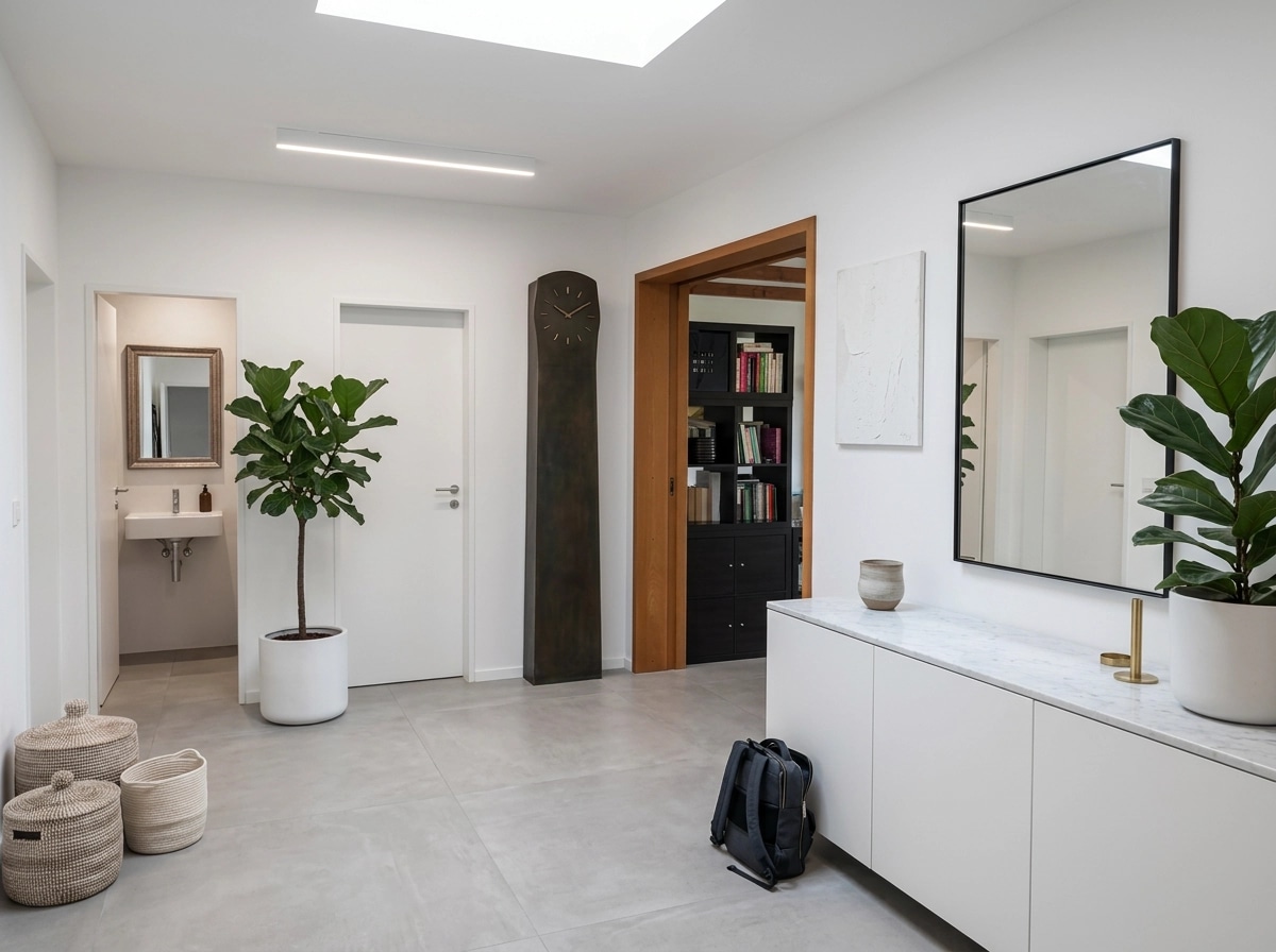 Bathroom interior in Minimalism style — photo by GenRoom AI