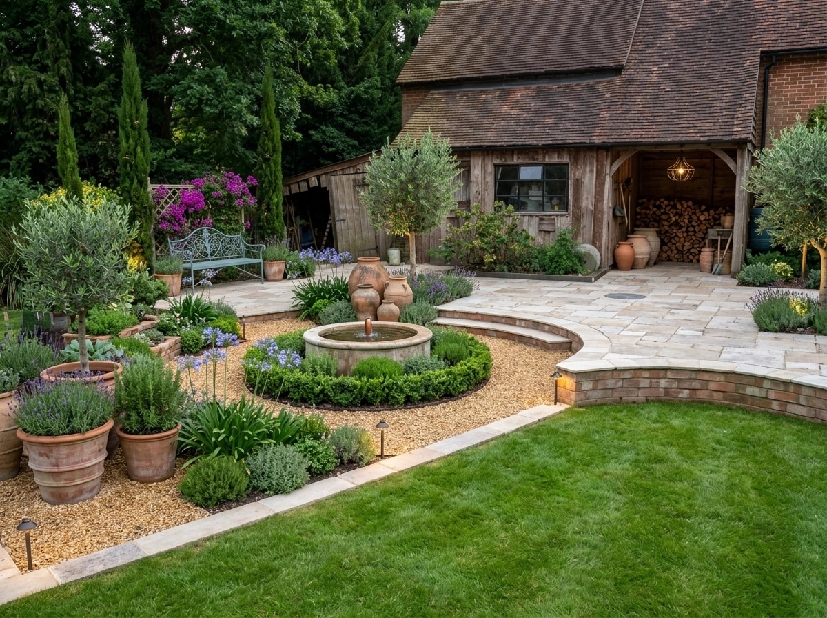 Landscape design in Mediterranean Yard style — Yard by GenRoom AI