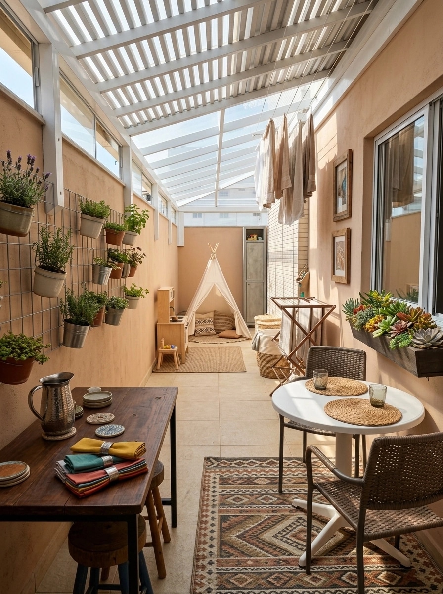 Interior design in Bohemian style — balcony by GenRoom AI