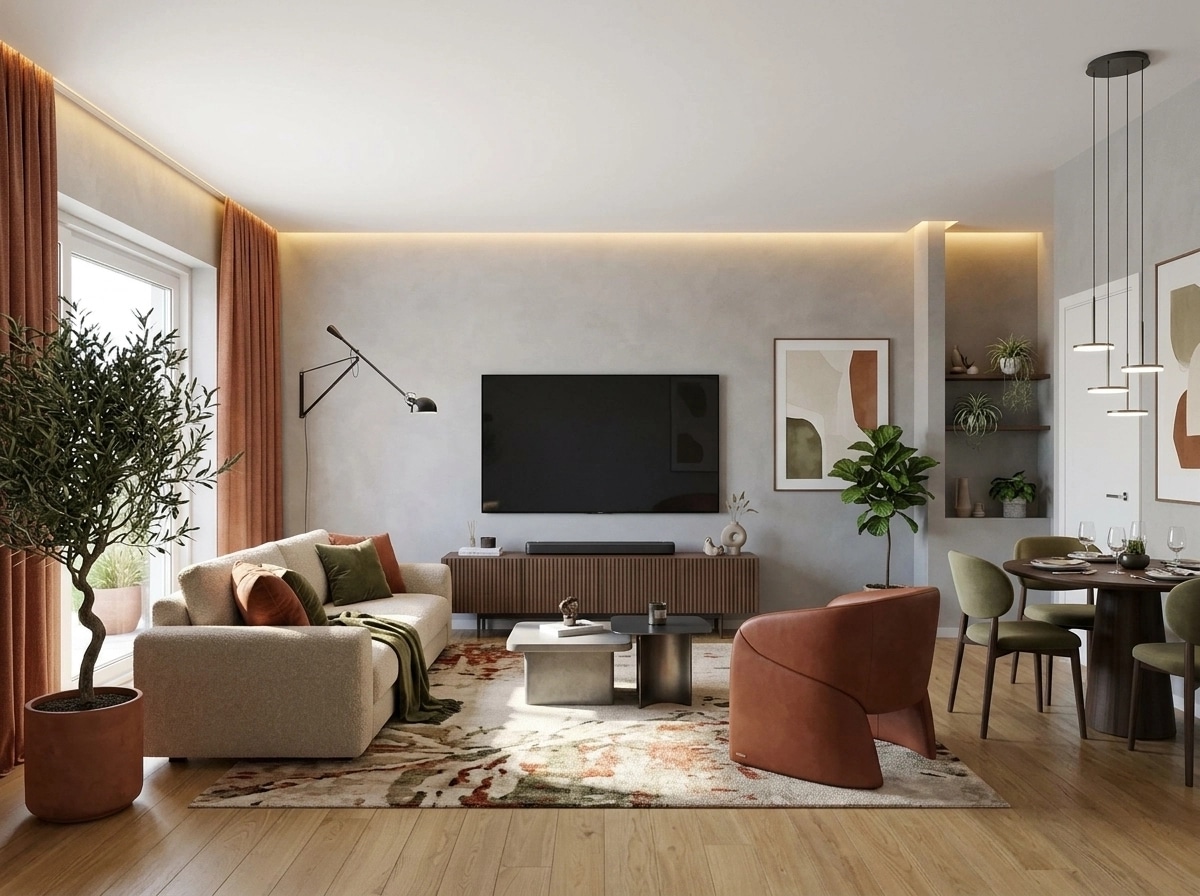 Interior design in Contemporary style — Living Room by GenRoom AI