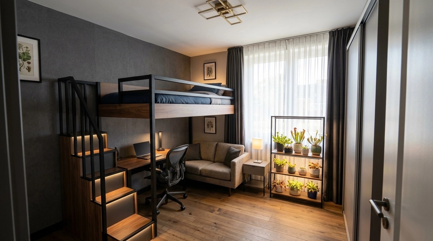 Contemporary Bedroom design — interior photo by GenRoom AI