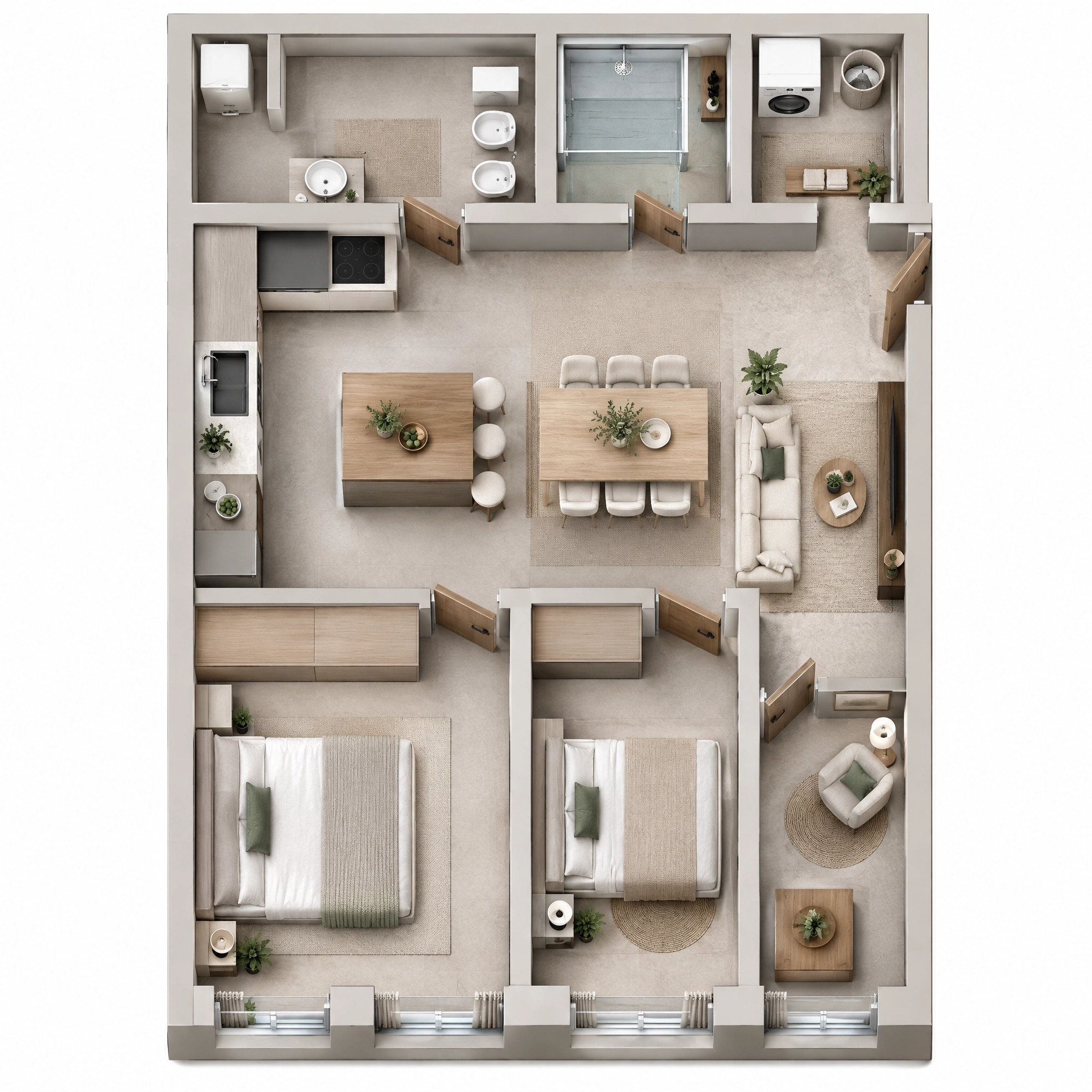Interior design in Minimalism style — Living Room by GenRoom AI