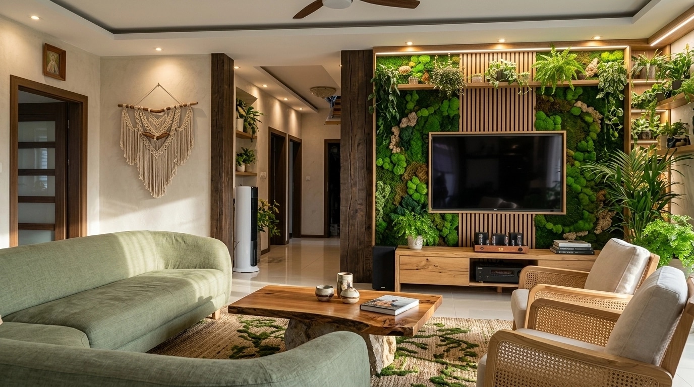 Interior design in Biophilic style — Living Room by GenRoom AI