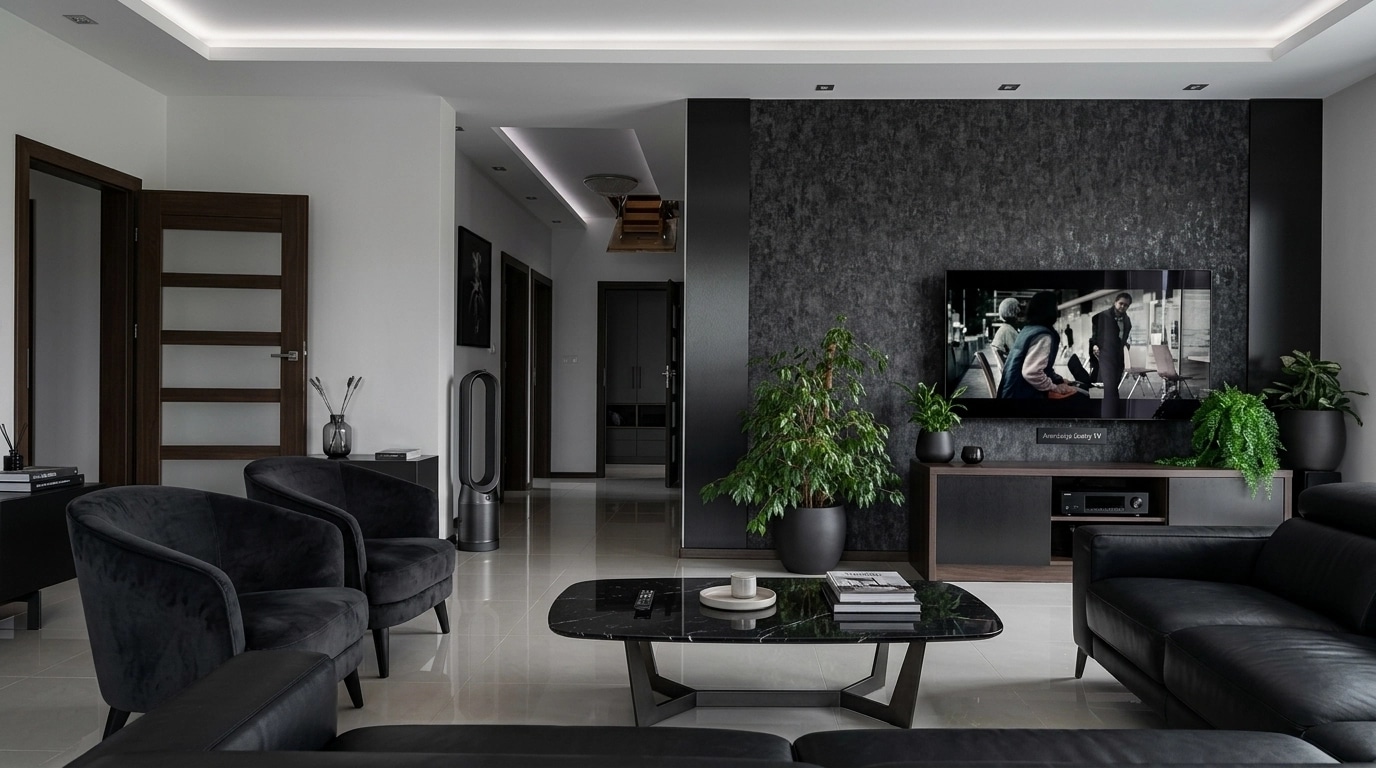Interior design in Blacktec style — Living Room by GenRoom AI