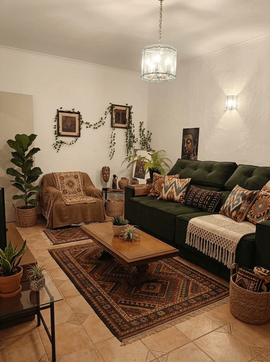 Bohemian Living Room design — interior photo by GenRoom AI