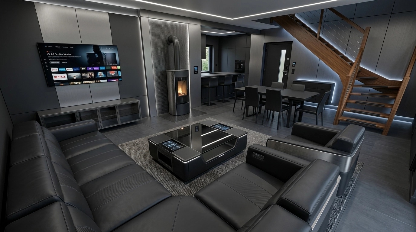 Interior design in Blacktec style — Living Room by GenRoom AI