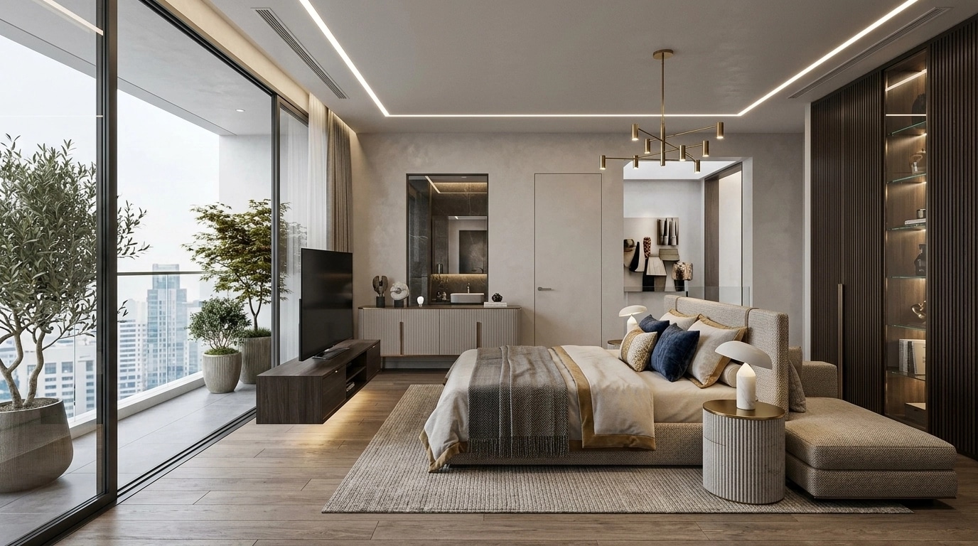 Contemporary Bedroom design — interior photo by GenRoom AI