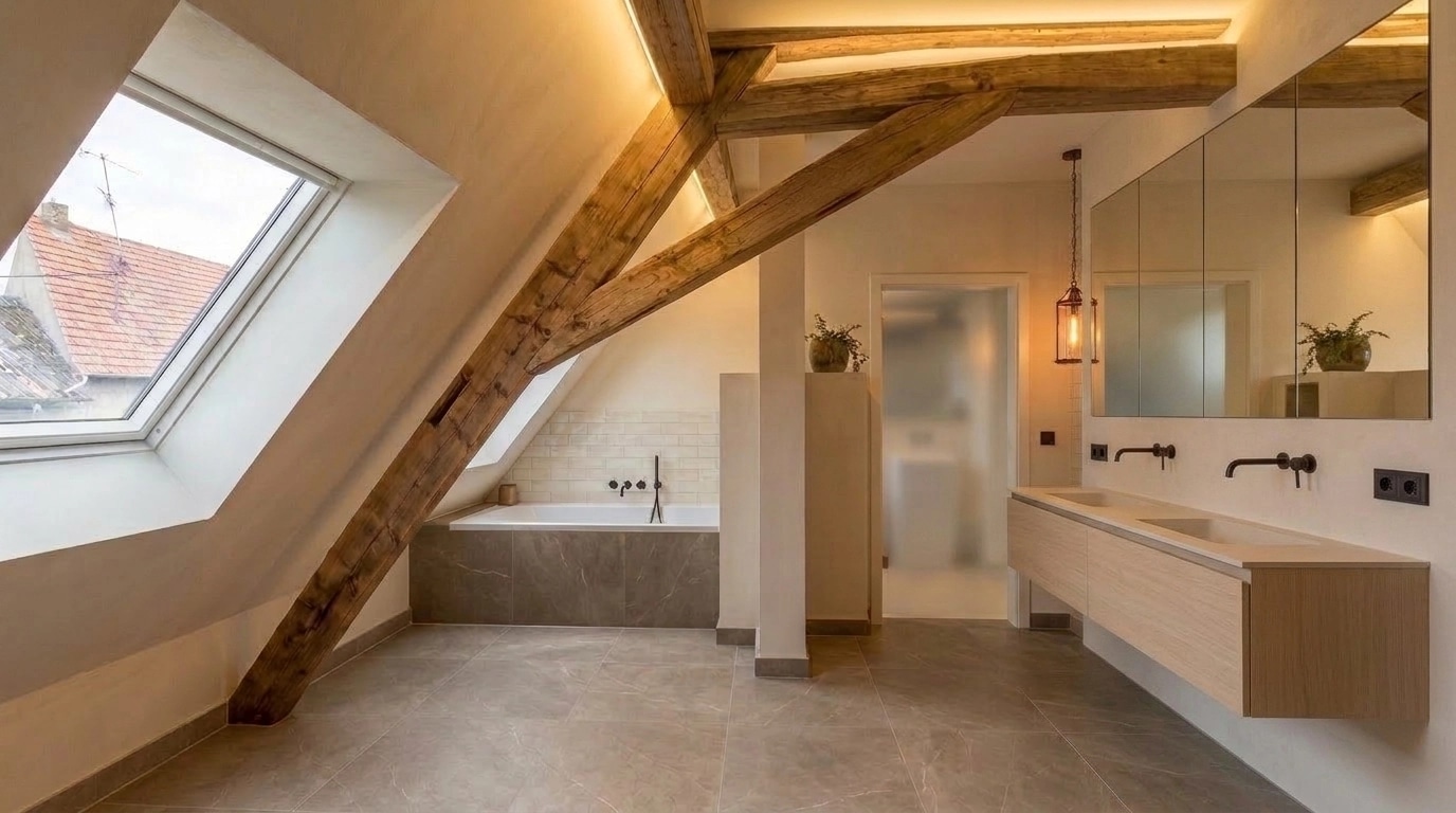 Modern Farmhouse Bathroom design — interior photo by GenRoom AI