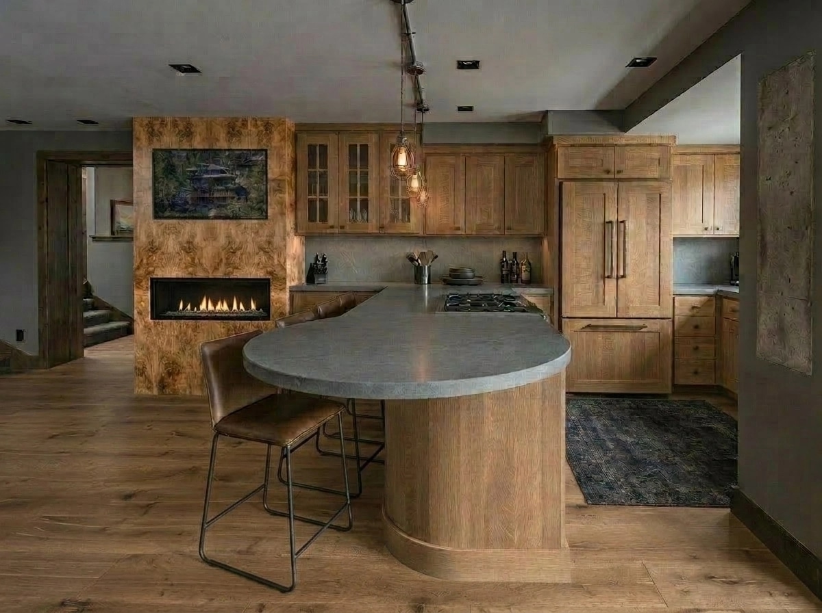 Interior desain di Loft / Industrial gaya — Dapur oleh GenRoom AI