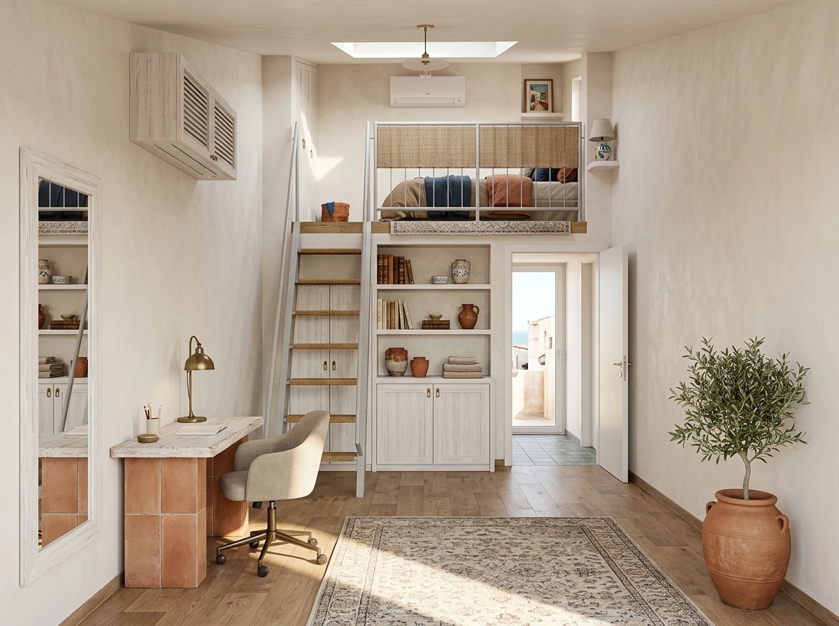Mediterranean Bedroom design — interior photo by GenRoom AI