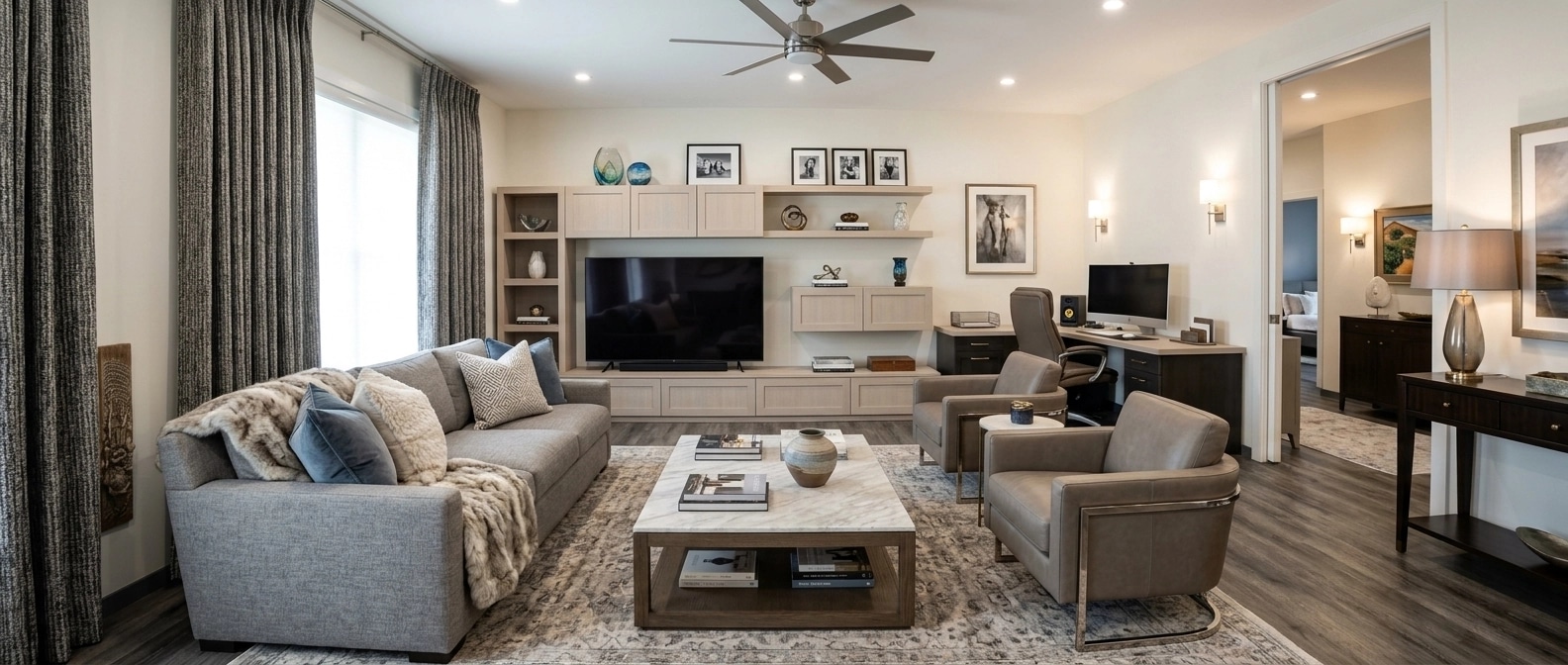 Transitional Living Room design — interior photo by GenRoom AI