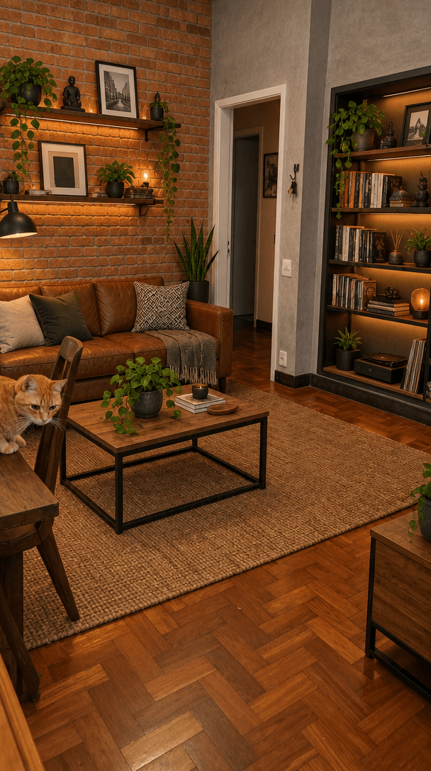 Design de interiores em estilo Loft / Industrial — Sala de Estar por GenRoom AI