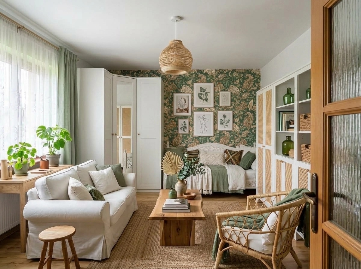 Interior design in Bohemian style — Living Room by GenRoom AI