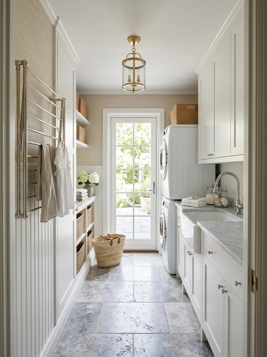 Interior design in Coastal / Hamptons style — laundry by GenRoom AI