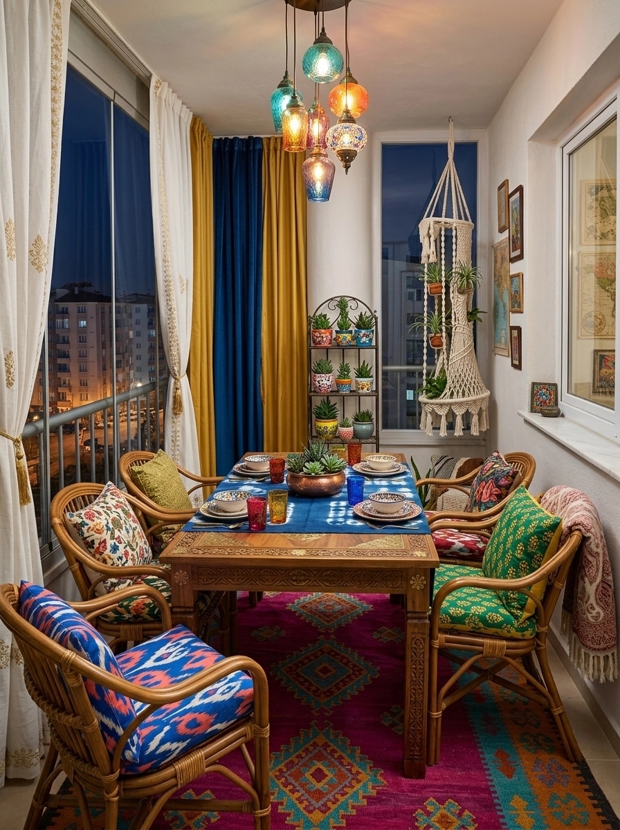 Interior design in Bohemian style — balcony by GenRoom AI