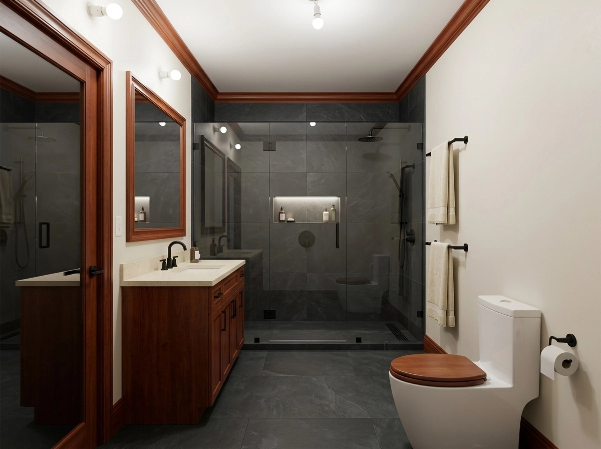 Bathroom interior in Transitional style — photo by GenRoom AI