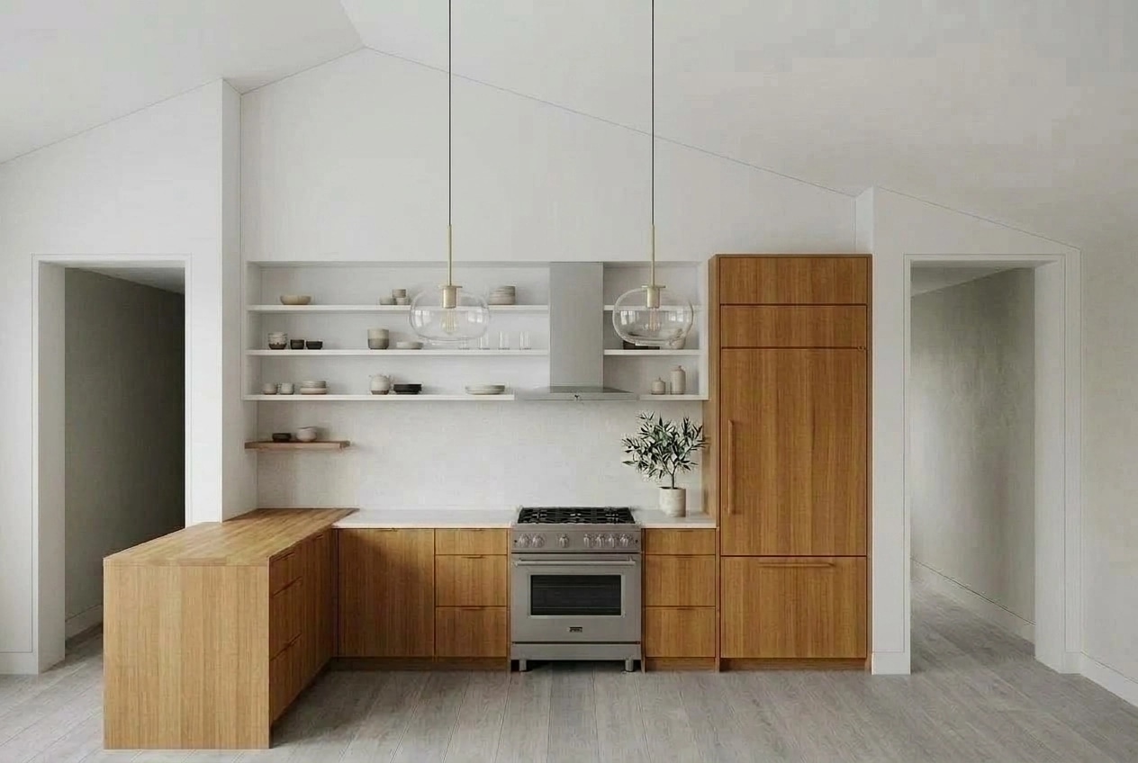 Kitchen interior in Scandinavian style — photo by GenRoom AI