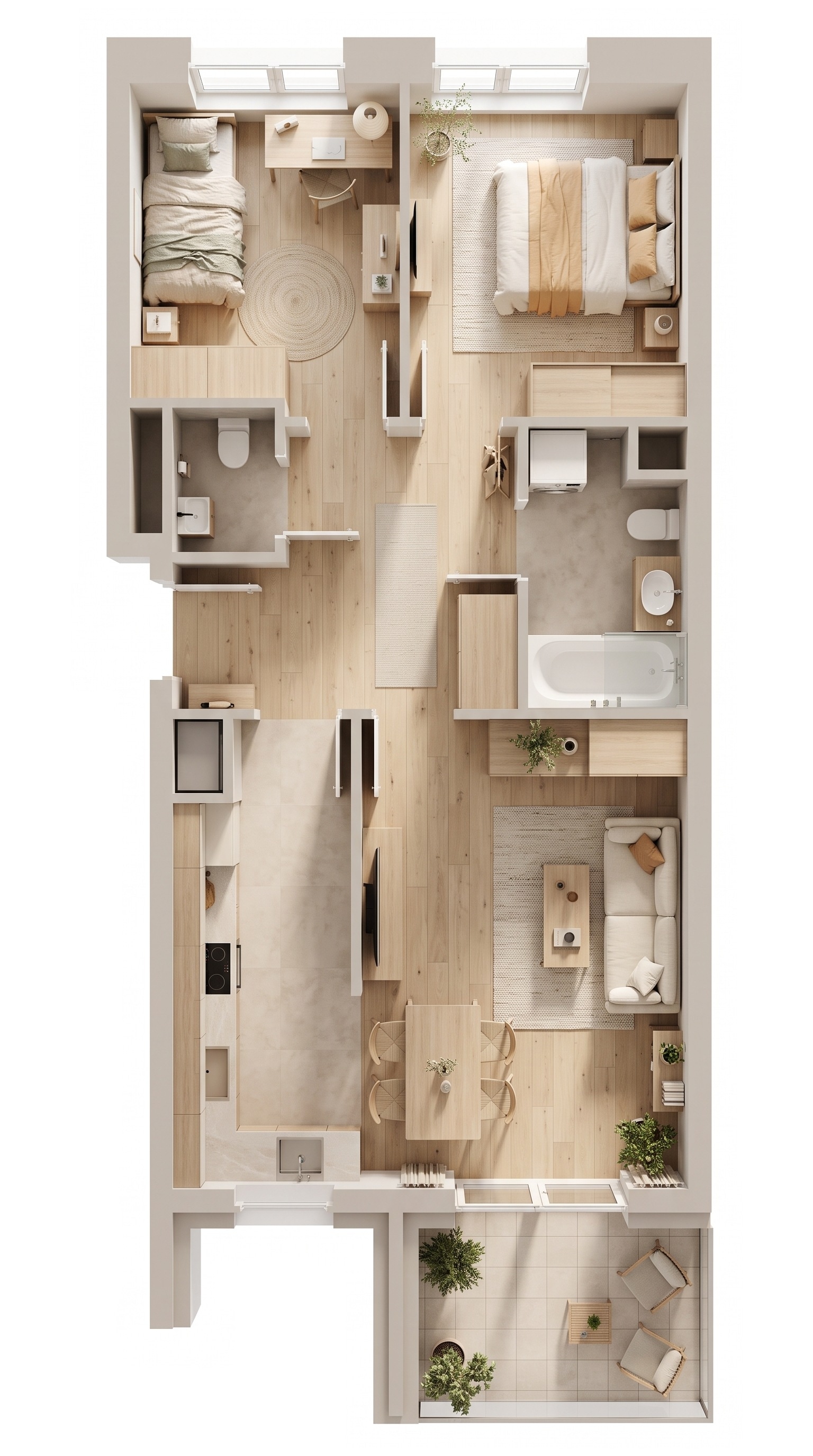 Interior design in Japandi style — Living Room by GenRoom AI