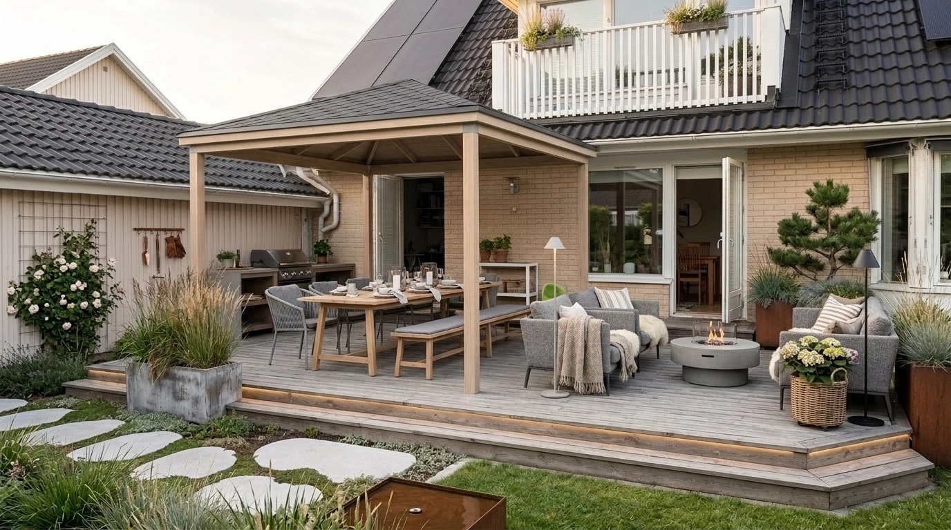 Landscape design in Scandinavian Garden style — Yard by GenRoom AI