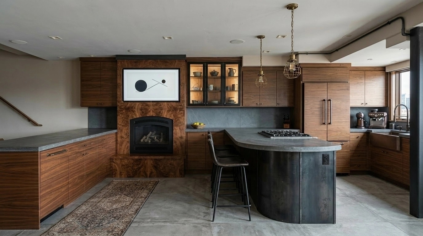 Kitchen interior in Loft / Industrial style — photo by GenRoom AI