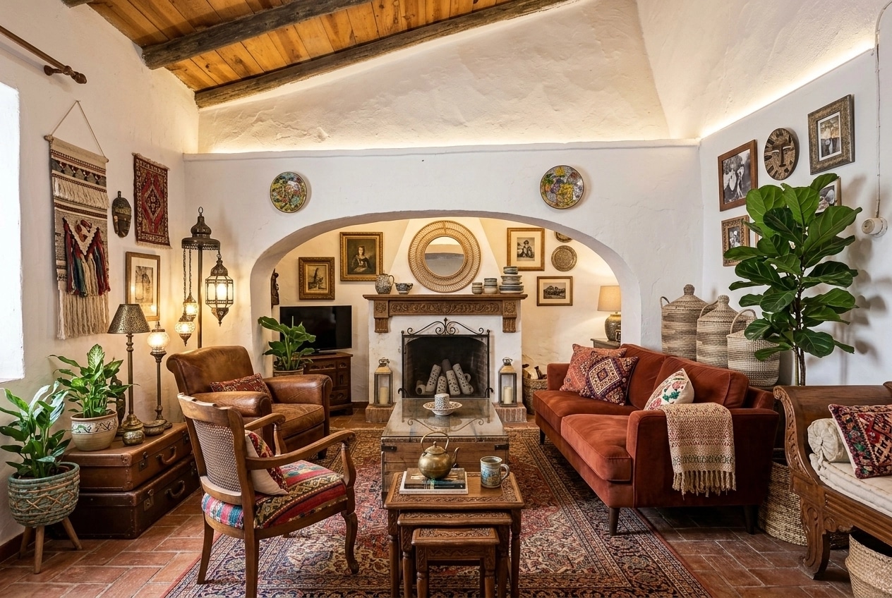 Interior design in Bohemian style — Living Room by GenRoom AI