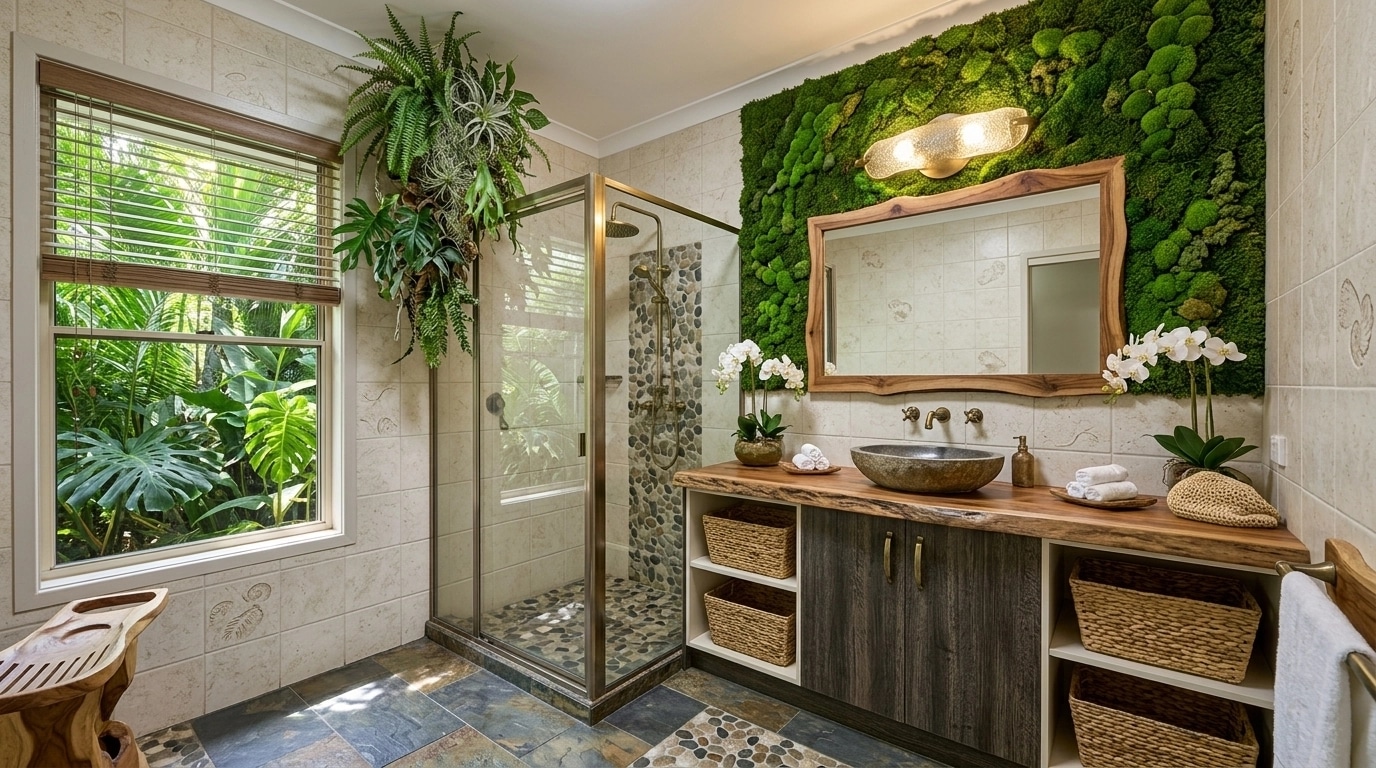 Biophilic Bathroom design — interior photo by GenRoom AI