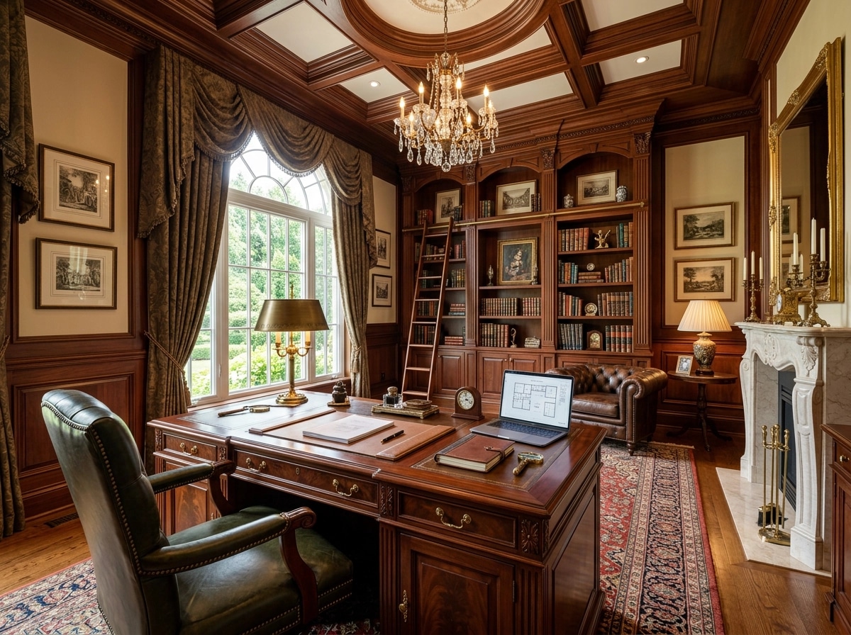 Office interior in Classic style — photo by GenRoom AI