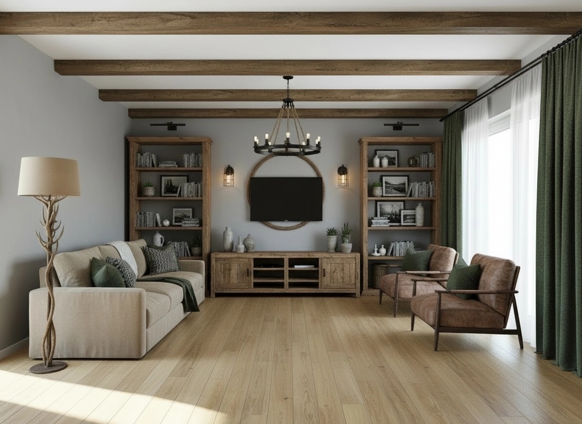 Interior design in Rustic style — Living Room by GenRoom AI