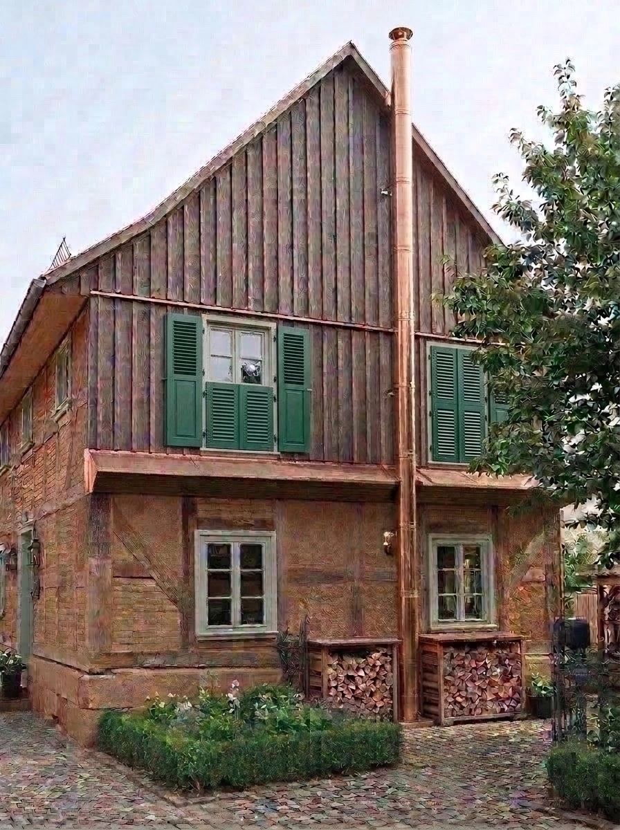 Facade design in Barnhouse Facade style — photo by GenRoom AI