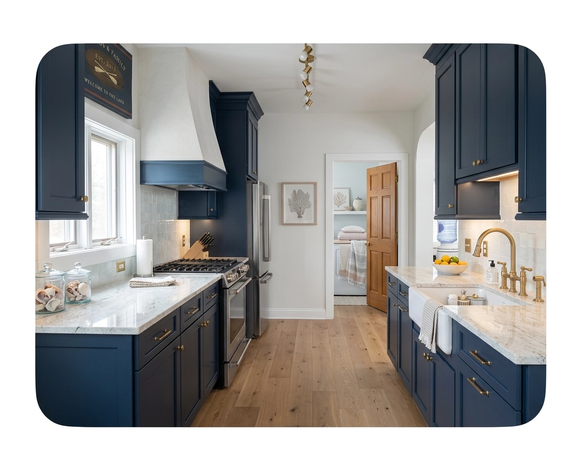 Interior design in Coastal / Hamptons style — Kitchen by GenRoom AI