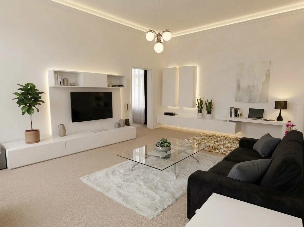 Interior design in Minimalism style — Living Room by GenRoom AI