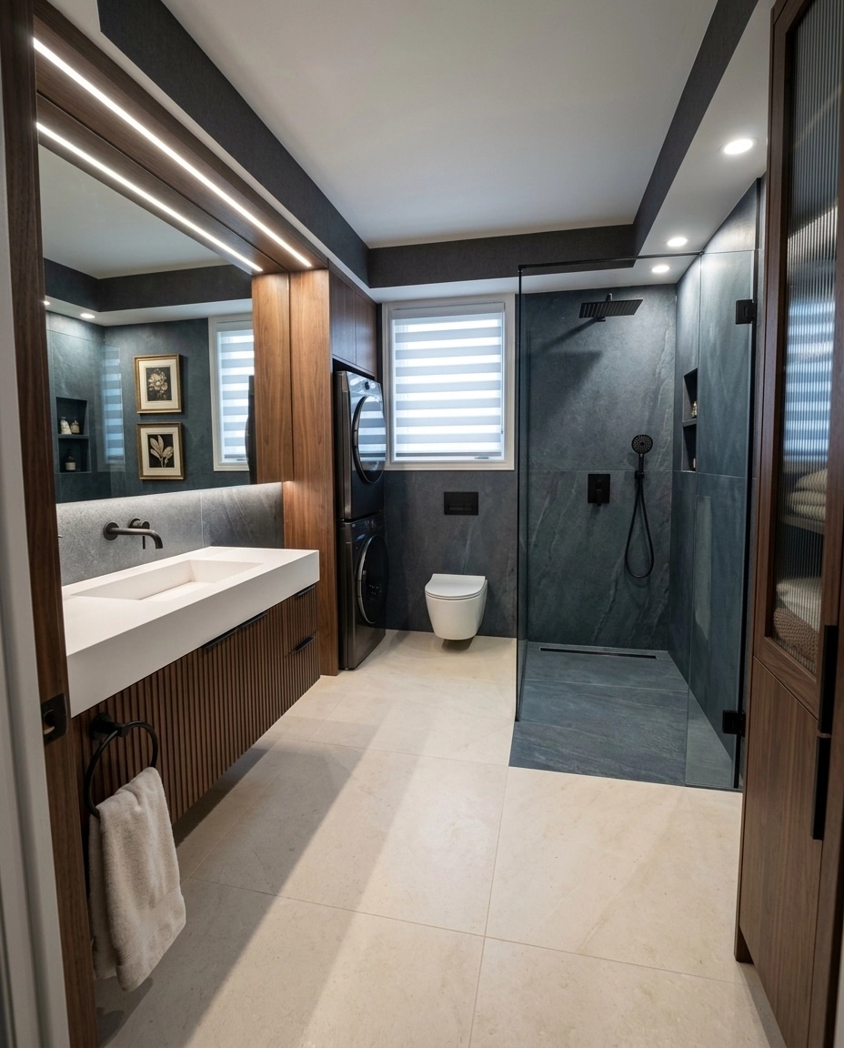 Bathroom interior in Contemporary style — photo by GenRoom AI