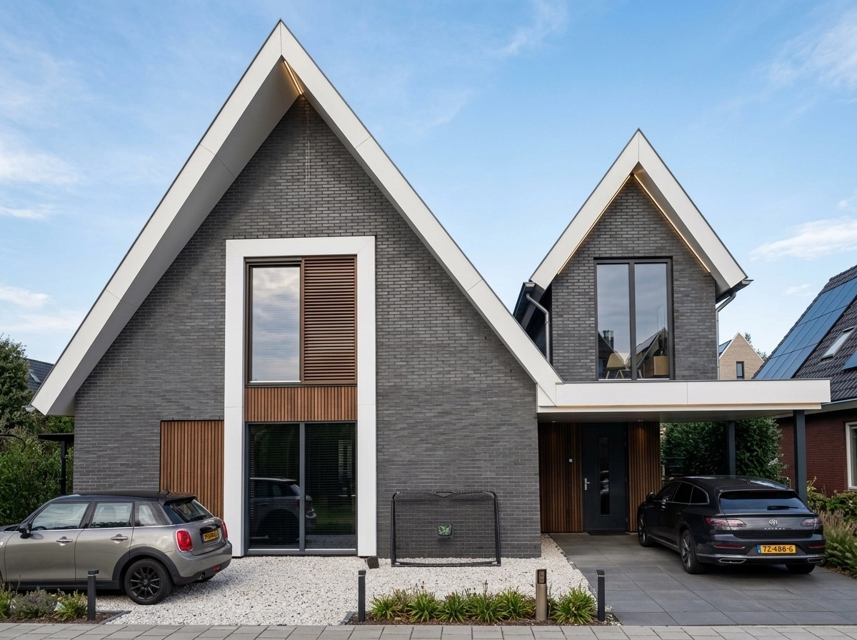 Facade design in Barnhouse Facade style — photo by GenRoom AI