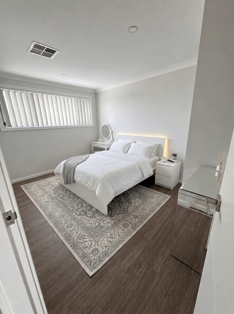 Bedroom interior in Minimalism style — photo by GenRoom AI