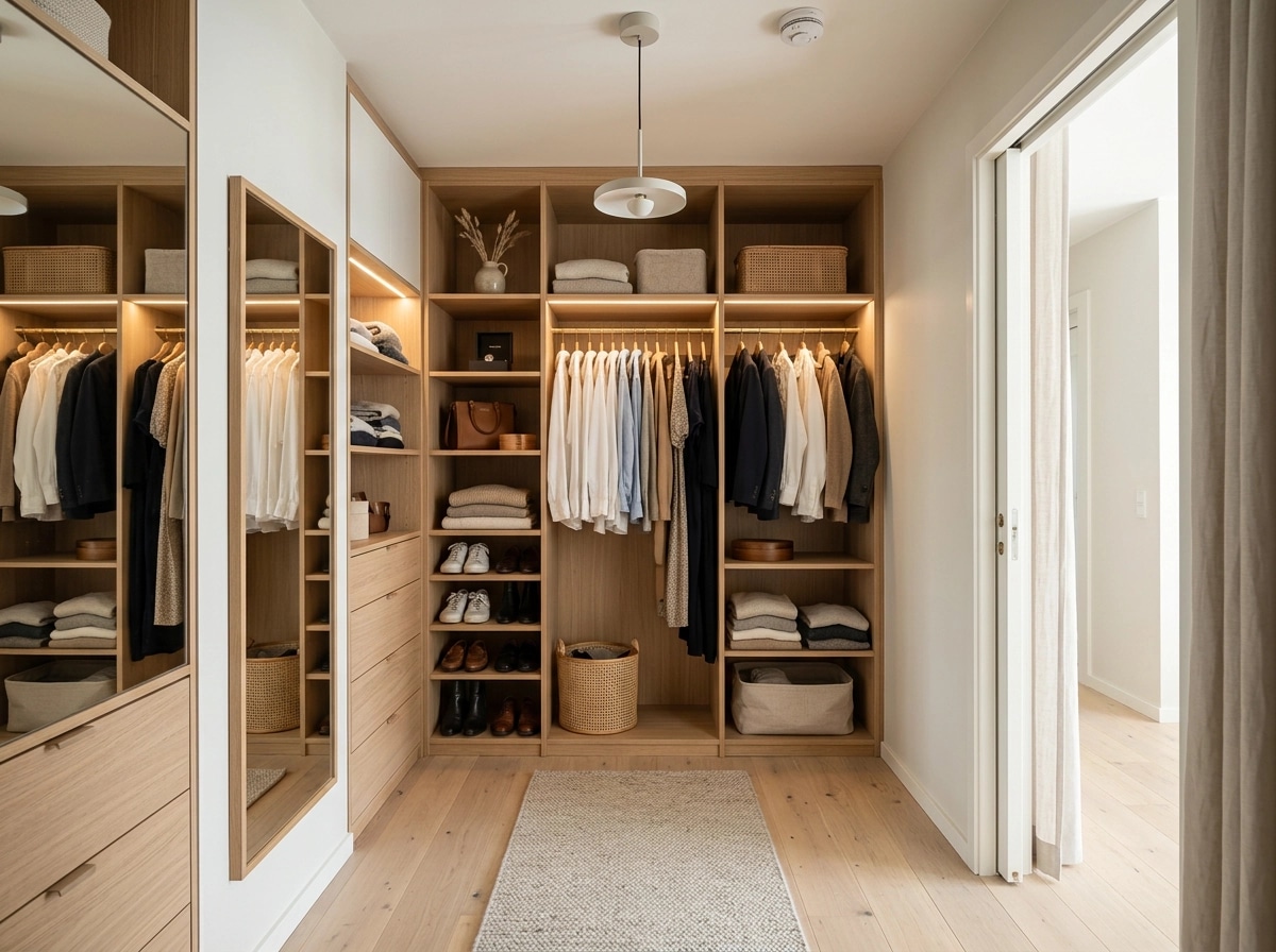 Interior design in Scandinavian style — wardrobe by GenRoom AI