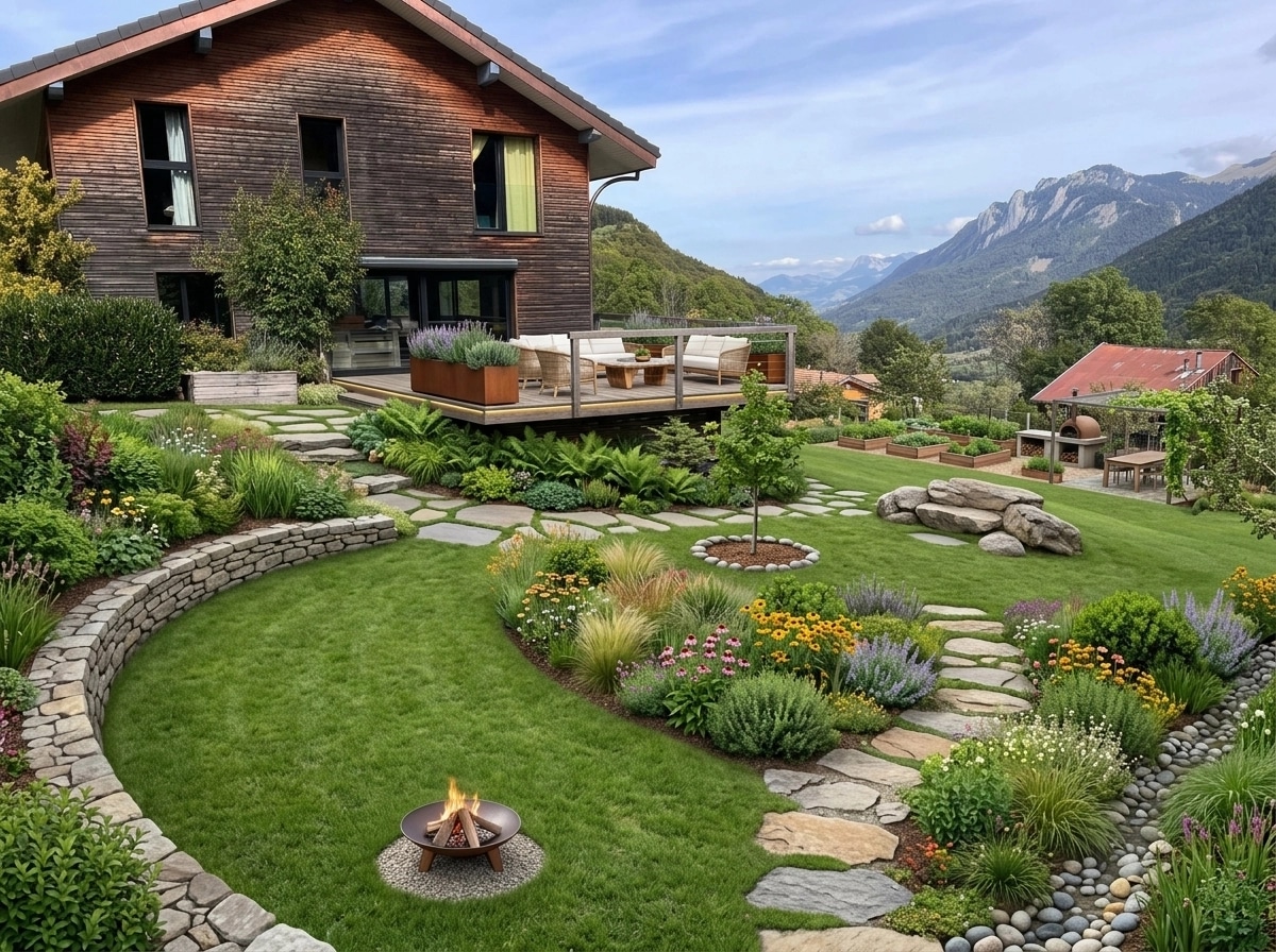 Landscape design in Eco Natural Garden style — Yard by GenRoom AI