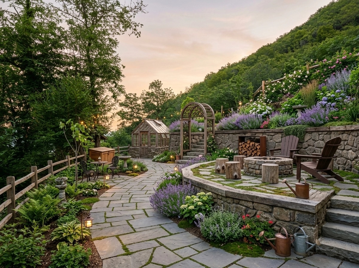 Country Rustic Garden الفناء design — yard photo by GenRoom AI