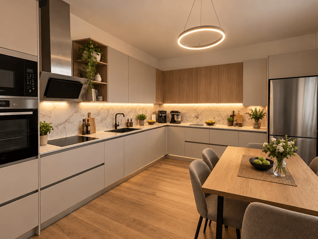 Design de interiores em estilo Contemporary — Cozinha por GenRoom AI