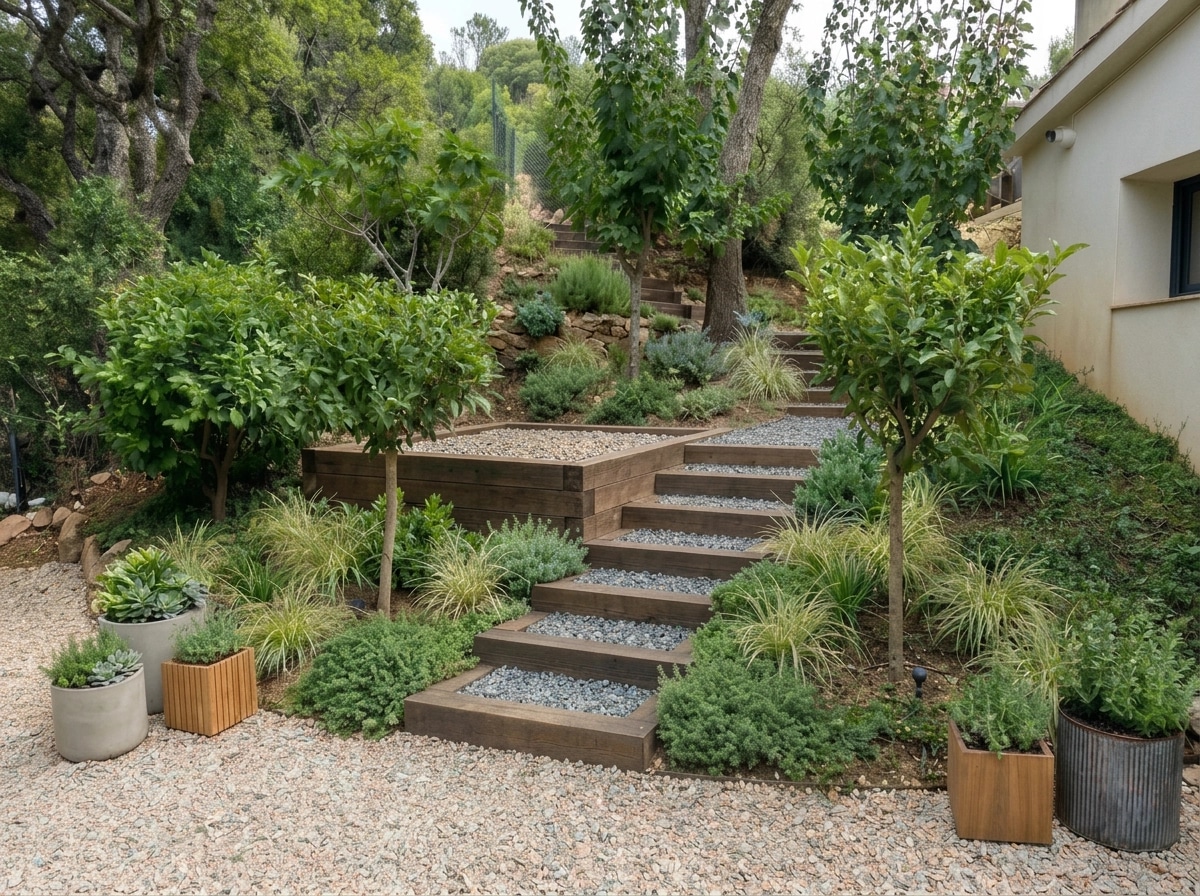 Landscape design in Scandinavian Garden style — Yard by GenRoom AI