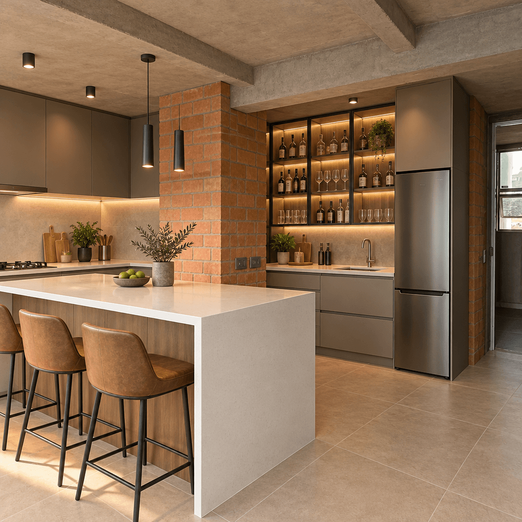 Interior design in Loft / Industrial style — Kitchen by GenRoom AI