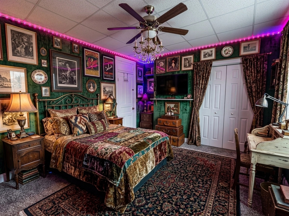 Maximalist Bedroom design — interior photo by GenRoom AI