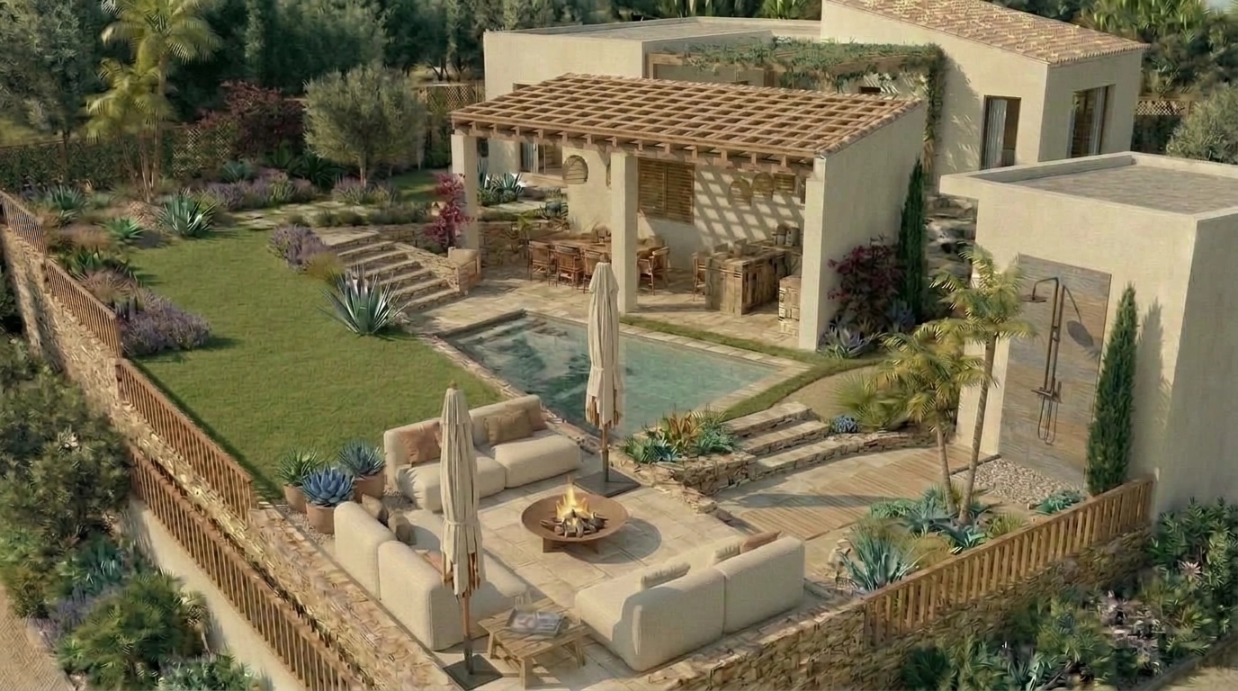 Landscape design in Eco Natural Garden style — Yard by GenRoom AI