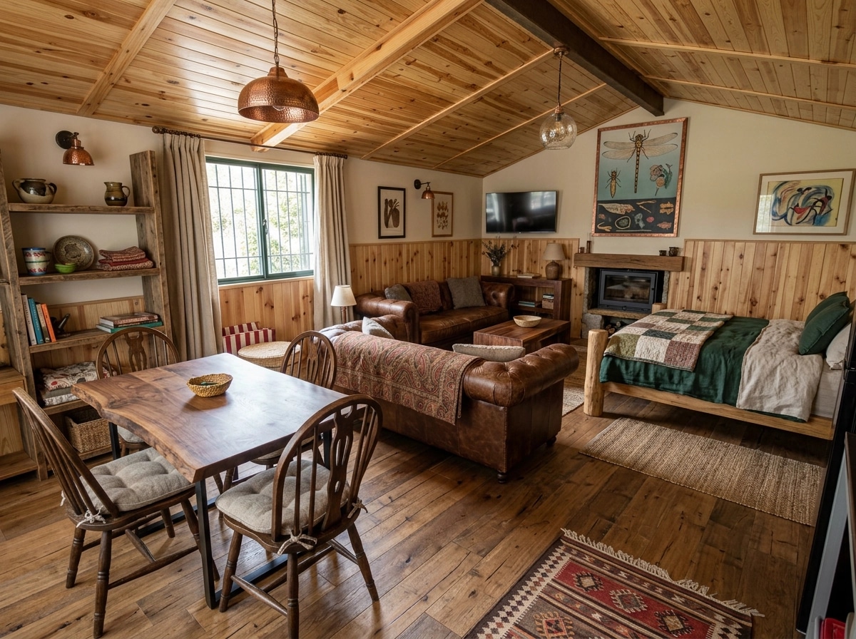 İç mekân tasarımı Rustic stili — studio GenRoom AI
