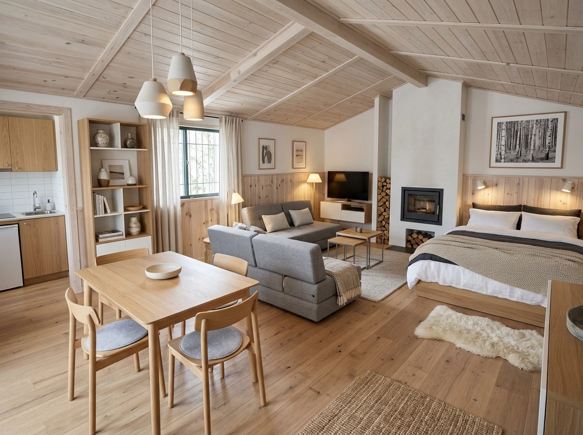 Interior design in Scandinavian style — studio by GenRoom AI