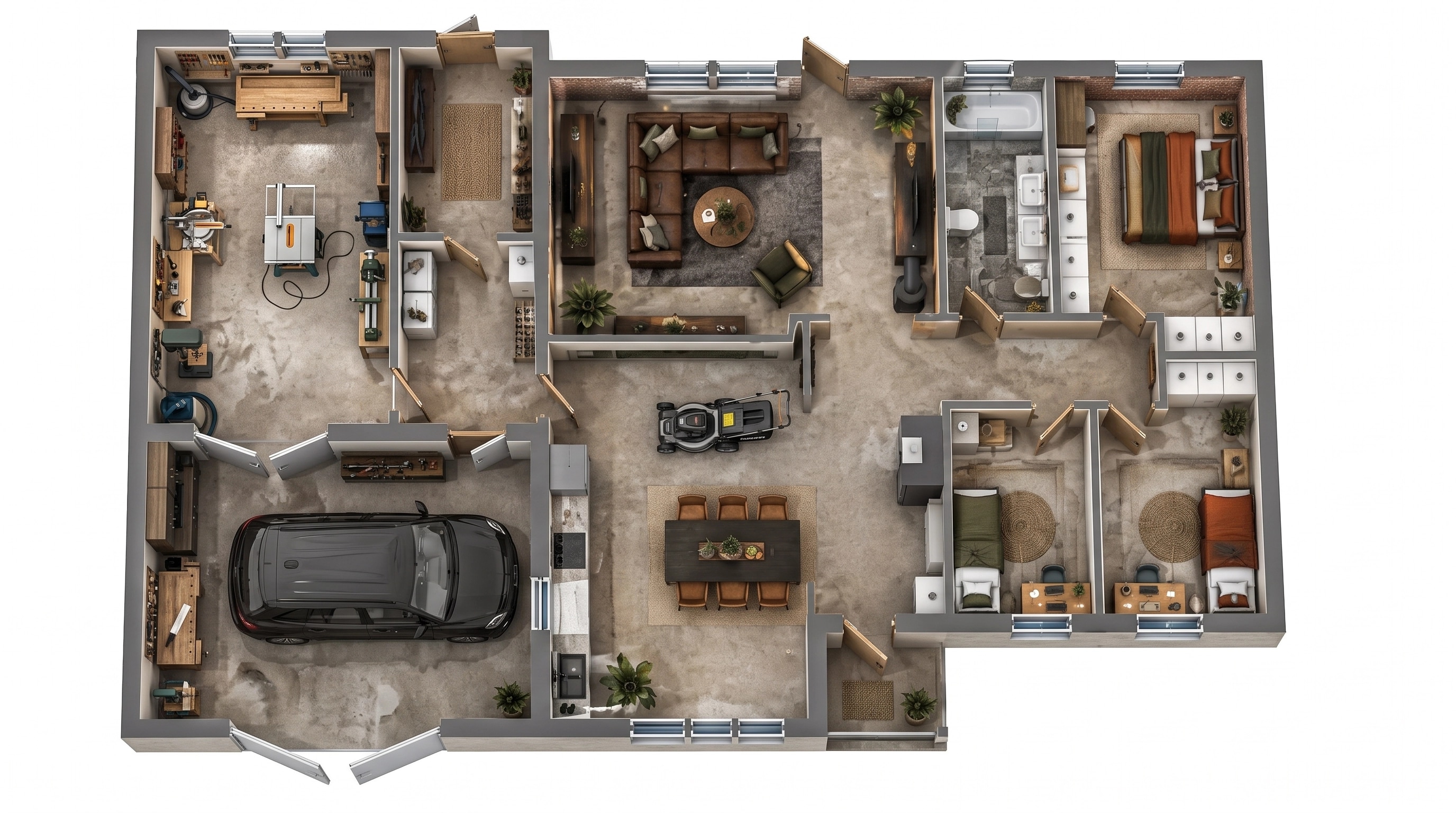 Interior design in Loft / Industrial style — Living Room by GenRoom AI